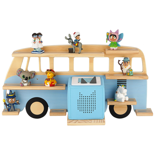 Goldie Bus - Tonieregal für Toniebox & bis zu 32 Figuren | Blau