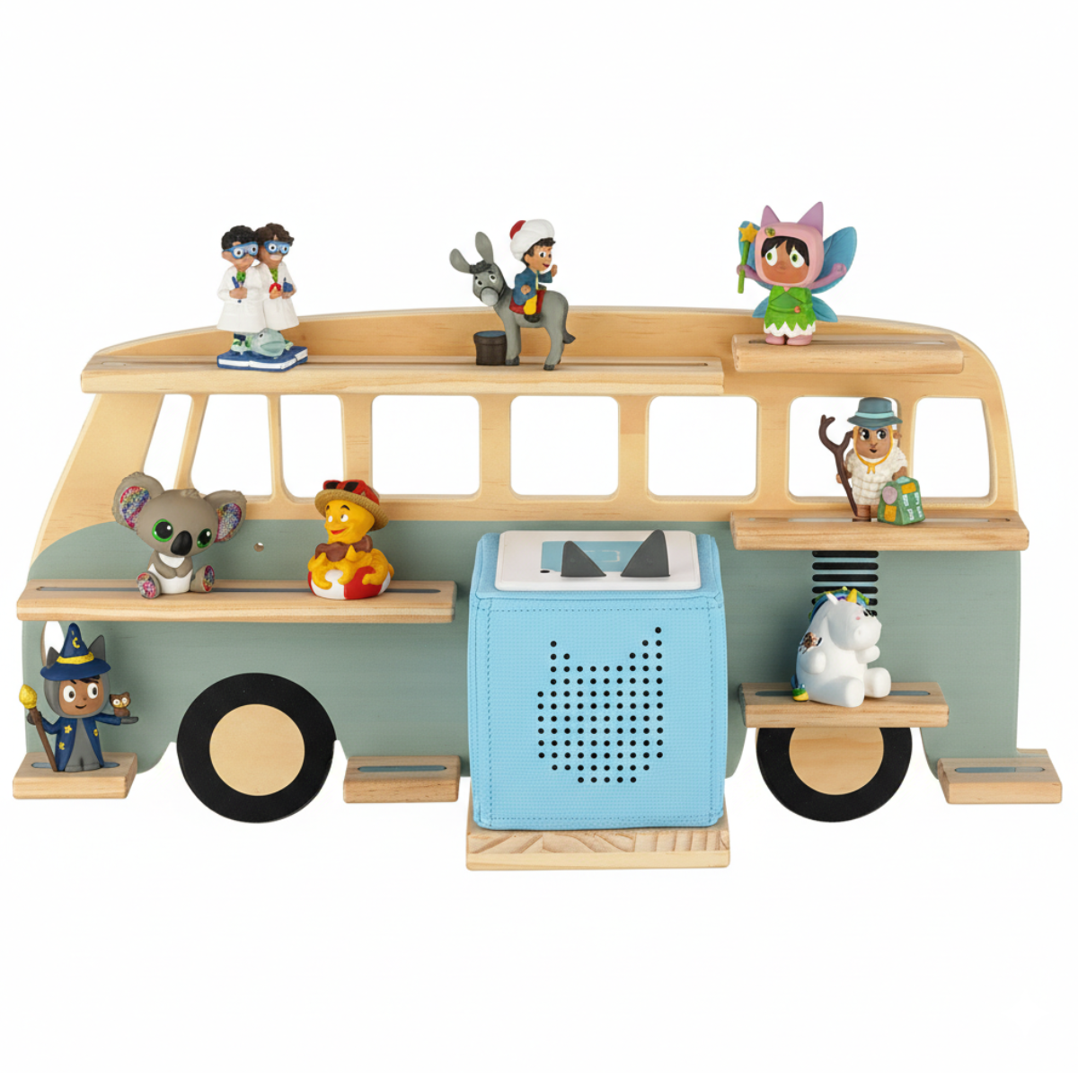 Goldie Bus - Tonieregal für Toniebox & bis zu 32 Figuren | Grün
