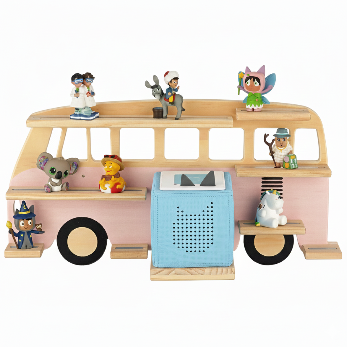 Goldie Bus – Tonieregal für Toniebox & bis zu 32 Figuren | Rosa