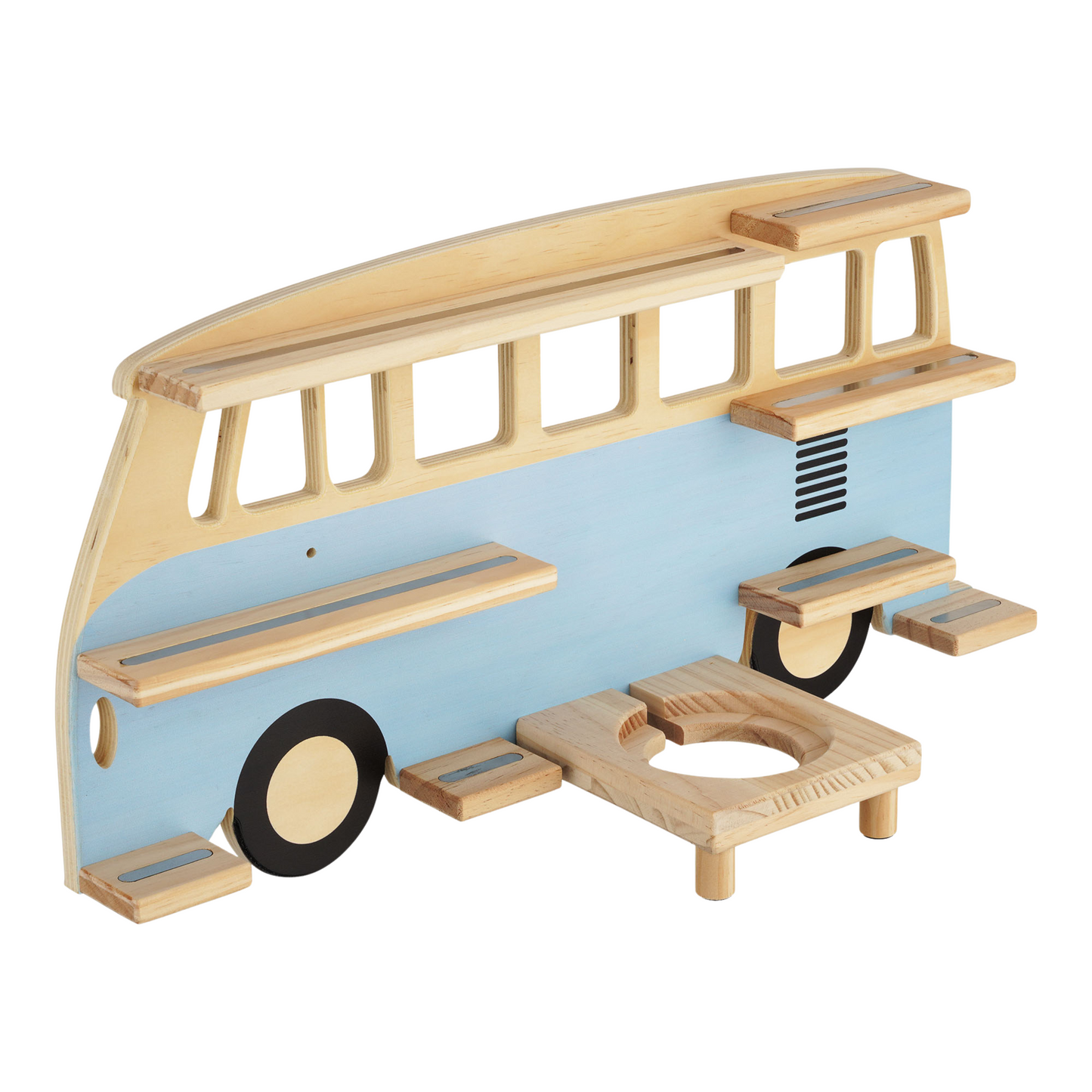 Goldie Bus - Tonieregal für Toniebox & bis zu 32 Figuren | Blau