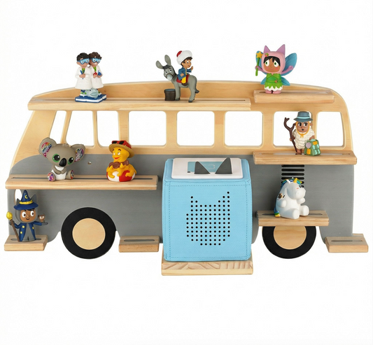 Tonie Regal für 32 Figuren & Toniebox Ablage (Grau)