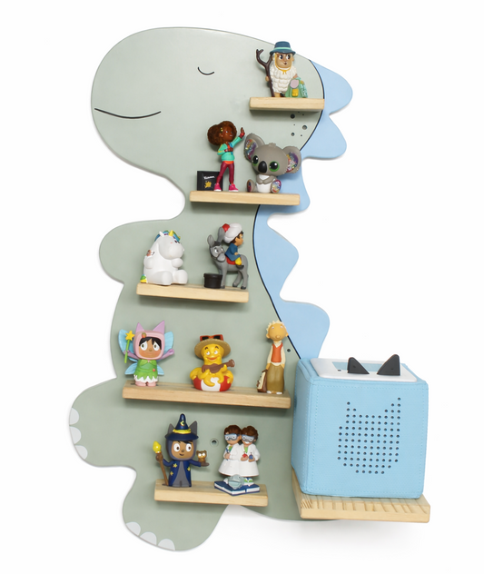 Tonie Regal für 25 Figuren & Toniebox Ablage grün/blaue