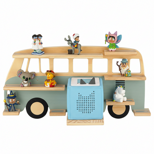 Tonie Regal für 32 Figuren & Toniebox Ablage (grün)