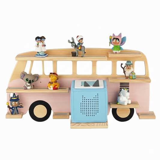 Tonie Regal für 32 Figuren & Toniebox Ablage (Rosa)